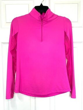 IBKUL Long Sleeve Shirt Womens XS Pink Vented Mesh Panel UPF50 Sun Protection